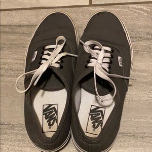 Gray lace up vans size 9 women , size 7.5 men